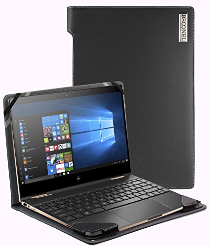 Preisvergleich Produktbild Broonel - Profile Series - Schwarzes premium leder Case / Cover Trage Tasche speziell für das HP Spectre x360 15-inch (2018)