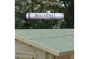 BillyOh Premium Green Mineral Shed Roofing Felt - 10m Roll With Fixings