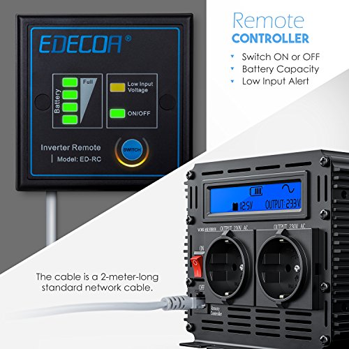 Wechselrichter reiner sinus 1500W spannungswandler DC 12V 230V LCD power inverter - 4