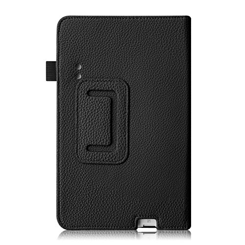 Fintie Odys Pedi Plus 7 Hülle Case – Slim Fit Folio Kunstleder Schutzhülle Cover Tasche mit Ständerfunktion für Odys Pedi Plus 17,8 cm (7 Zoll) Tablet-PC, Schwarz - 7