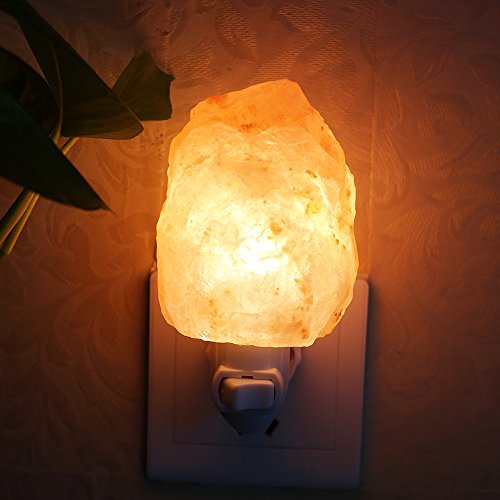 Preisvergleich Produktbild Salz Lampe, Aohro Mini Salzlampe Hand geschnitzte Natürliche Kristall Salz Nachtlicht Stimmungslicht mit EU-Stecker für Schlafzimmer Home Office Küche(Natural-Form)