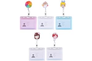 STOBOK Lot de 5 Porte-badges rétractable avec Clips à Motif Infirmière pour Personnel Hospitalier（Style mixte）