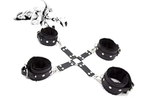 REBESCO Ensemble de sangles de yoga pour femmes, croix de yoga reliant quatre sangles de manches souples (noir)