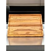 F&S WoodArt Olive Tree Chef Board 40 X 27.5 Cm Large Size Corrugated Cutting Chopping Board