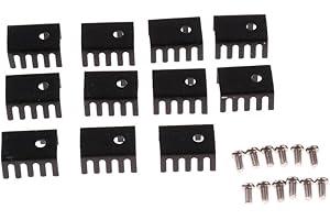 ALMENCLA Aletta di Raffreddamento in Alluminio Nero 10x 20mm * 15mm * 10mm per Transistor TO220