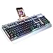 Produktbild Lanker RGB-Hintergrundbeleuchtung Aluminium-Gaming-Tastatur - Mit Telefonhalter, 104 Tasten, Mechanisches GefüHl und Anti-Ghosting (Graues Panel, Buntes Licht) GK05B