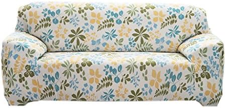 Fanjow Stretch Sofa Slipcover Sofa Covers Chair Covers Elastic Sofa Slipcover Polyester Spandex Fabric Slipcover Without Pillow (3-seat Sofa, Hawaii-Blue and Green)