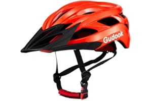 Gudook Casco da bicicletta adulto per uomo – Caschi da bicicletta da donna – Casco da bicicletta certificato leggero regolabile con visiera rimovibile per mountain bike e bici da corsa