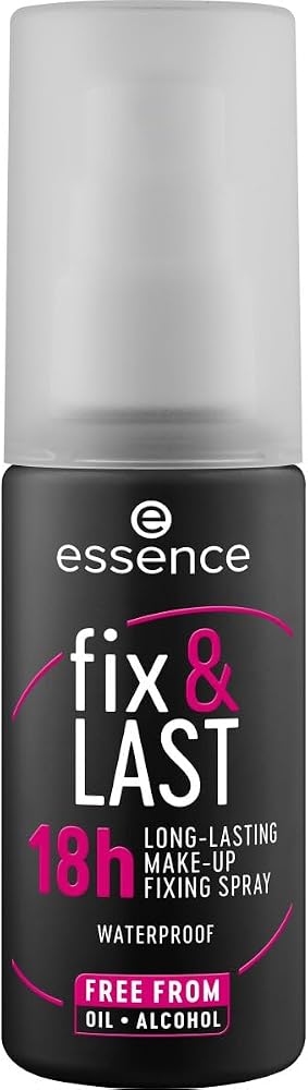 Essence Cosmetics Fix & Last 18h Long-Lasting Make-Up Fixing Spray | Mükemmel makyaj için makyaj sabitleyici sprey, geliştirilmiş sprey, 18 saate kadar sonuç