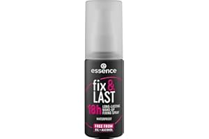 ‎ESSENCE COSMETICS essence fix & LAST 18h LONG-LASTING MAKE-UP FIXING SPRAY, Transparent, mattierend, fixierend, Expressergebnis, matt, vegan, ölfrei, ohne Parabene, ohne Mikroplastikpartikel, 1er Pack (50ml)