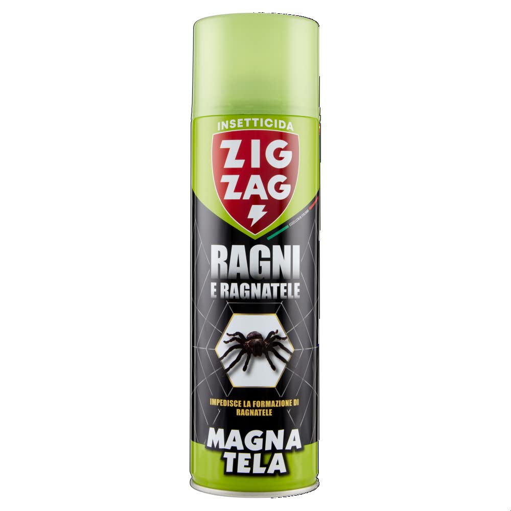 ZIG-ZAG Insetticida Ragni, Magnatela, Ragni, Insetticida per Ragni e Ragnatele ad Alta Residualità, Previene Formazione di Ragnatele Fino a 40 Giorni, 500 ml