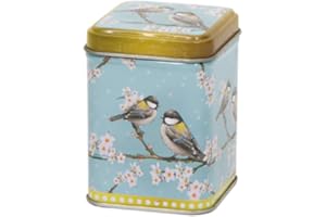 LULIZZIE Oriental Garden - Small Retro/Vintage Style Square Tea Caddy/Kitchen Storage Tin - 8.5cm