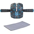 XRT65 Ab Roller | Rebound Ab Roller with State-of-the-Art Spring | High Grade Knee Pad Included | Gym Equipment Set for Home Workout | Black