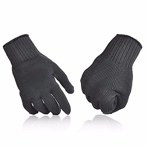 HULISEN Arbeiten Möchten Schnittfeste Anti Abrieb Sicherheit Handschuhe schnittfest Level 5 Wild Selbstverteidigung Supplies (Schwarz) - 6