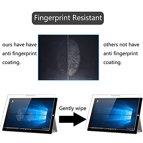Microsoft Surface Pro 4 Schutzfolie,Vikoo Glasfolie Hartglas 9H Panzerglas Panzerglasfolie für Microsoft Surface Pro 4 - 6