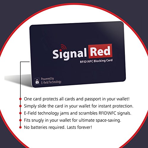 Protector de tarjetas de cr  dito     1 sola tarjeta bloqueadora de RFID bloquea todas las se  ales RFID NFC de tarjetas de cr  dito y pasaportes  cabe en la cartera y el bolso