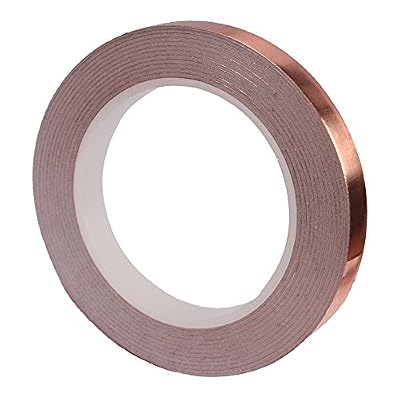 vientiane 25m Ruban en Feuille de Cuivre,Auto-adhésive Shielding Adhésif Conductif pour Protection Anti-ver de l'électronique et du Jardin (8mm)