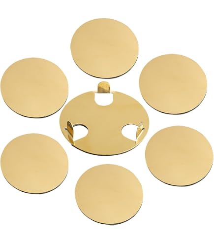 KASESSS Lot De 4 Sous-Verres Ronds Géométriques En Cuir Artificiel – Antidérapants, Absorbants Et Élégants 14x14 Cm