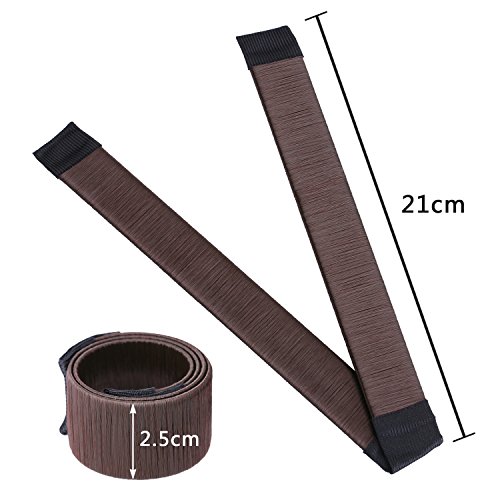 Hotop Haar Styling Scheiben Haar Krapfen Brötchen Machen Ehemann Schaum Frisur Klipp DIY Werkzeug, 2 Stücke (dunkelbraun, hellbraun) - 2
