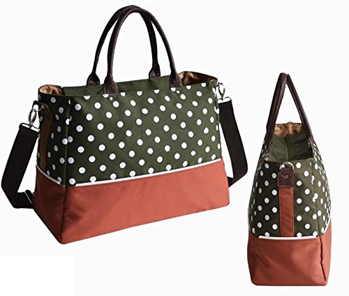 Dot Baby Nappy Changing Bag Set Diaper Bag Multifunctional Mummy Handbag Shoulder Bag (Green)