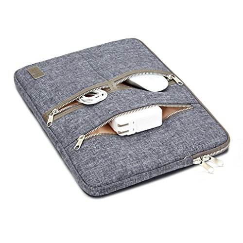 DOMISO 14 Zoll Einfachen Stil Laptoptaschen Business Laptop Notebook Hülle Sleeve Laptoptasche Sleeve Hülle Schutztasche , Schwarz Grau - 4