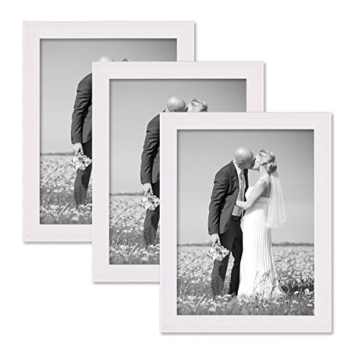 Landhaus-Stil Bilderrahmen-Set 15×20 cm Weiss Massivholz 3er Set - 8