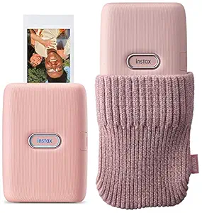 Fujifilm Instax Mini Link Smartphone Printer (Dusky Pink) with Cover