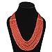 Dca Red/Orange Glass Multi-Strand Necklace For Women RS.185.00
