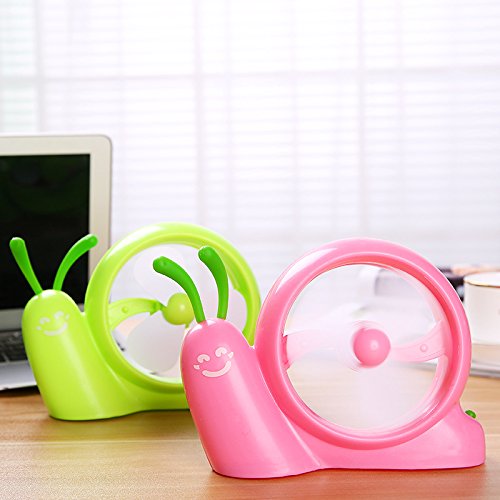 Jessie&Letty USB Computer Niedlich Schnecke Geschwindigkeit Ventilator Mini für den Schreibtisch mit An/Aus-Schalter, Ventilatoren Tischventilatoren USB-VentilatorenTurbo-Ventilator, (Pink) - 2