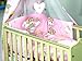 10 PCS BEDDING SET BABY COTBED COT QUILT DUVET COVER BUMPER CANOPY DRAPE+HOLDER (to fit cot bed size 140x70cm, Ladders-Pink)