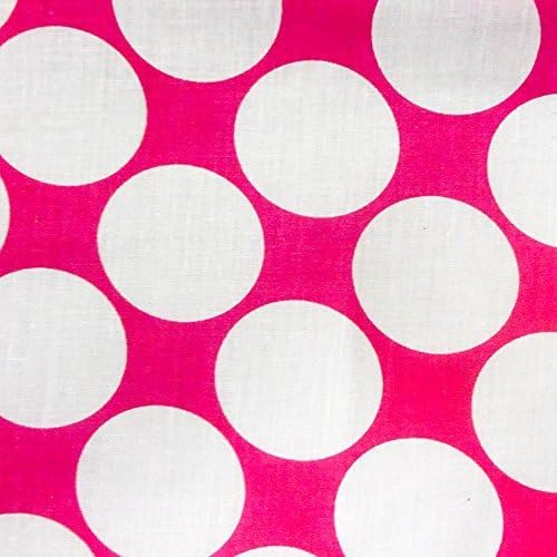 Giant Polka Dot White on Pink Poly Cotton, 58/60 Inches Wide - Sold By The Yard (FB) by Fabric Bravo