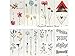 Produktbild 8 Sheet kleine Fake Tattoos Schwarz und Bunt Set Q4