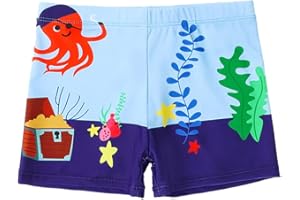 Lazz1on Garçon Short de Bain de Plage Enfant Maillot de Bain et Bonnet pour Vacances Voyage en Eté sur la Plage 3-8 Ans