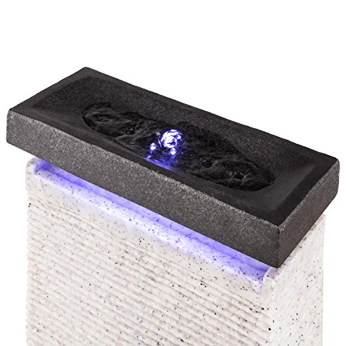Blumfeldt Danubia Gartenbrunnen Zimmerbrunnen (Springbrunnen, täuschend echte Granit- / Basaltoptik, LED-Beleuchtung, 12 Watt Pumpe) schwarz-weiß - 6
