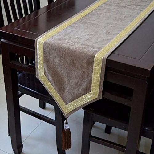 QIDNCJA Modern desk bed towel modern bed table flag flag corduroy luxury table table cover towels's maze,33 * 220cm 驼色