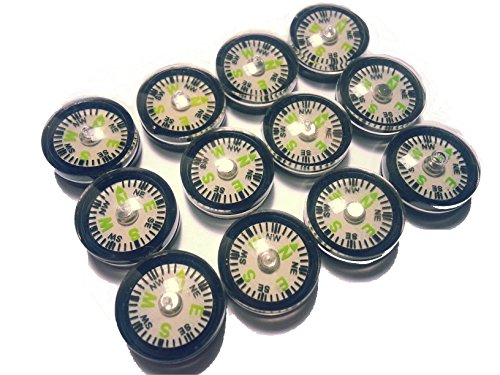 Preisvergleich Produktbild 12 Stück Kompass fluoreszierend leuchtend 1,4cm