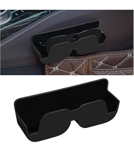 2x Auto Brillenhalter Schwarz - Sonnenbrillenhalterung Für Auto Ohne Bohren