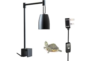 QeeHeng Tortoise Lamp Holder,UVA UVB Light Bracket for Reptiles,360°Rotatable Lamp Metal Stand for Turtle Aquarium Tank Heating Lamps,Suitable for Tortoise,Frog Habitat Terrarium Tank Accessories