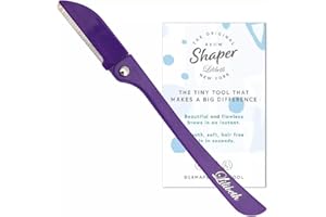 Lilibeth of New York Original Brow Shaper - Foldable Eyebrow Trimmer & Facial Hair Removal Device - Peach Fuzz Remover - Dermaplaning Tool for Women - Single - Purple
