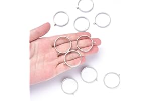 ZERODIS Ciondolo con Cornice Cava, 10 Pezzi Ciondoli con Cornice Cava Resina Craft Bezels Stampi per Gioielli per Colate in Resina Collane Orecchini Fare Forniture(Argento)