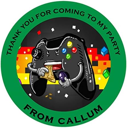 35 PERSONALISED GAMING CONTROLLER themed sticky labels for party bags, thank you envelope seals etc