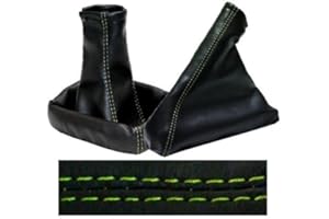 AERZETIX-Dehnfalte Schalthebel Handbremse grüne Nähte für Opel Corsa C Bj. 2000-2006