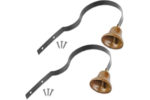 GOTER 2 Pack Brass Tinkle Dog Doorbell, Adjustable Doggy Doorbells for Potty Training Tips, Can be Fixed Dog puppy Pet Door Bells for Door Knob, Potty Training, Go Outside (Black)