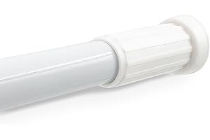 HOMEYA - Barra de Tensión para cortina de ducha o marco de puerta, Barra extensible de aluminio para armario, cocina, sin taladro, Barra ajustable, 140-260cm Blanco