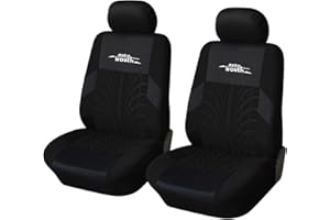 AUTOYOUTH Funda de Asiento Delantero para Coche Ajuste Universal Fundas Protectoras para Asientos Coche Pistas de Neumáticos Accesorios de Asiento de Coche, Negro