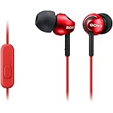 Sony MDREX110APR.CE7 Deep Bass Earphones with Smartphone Control and Mic - Metallic Red