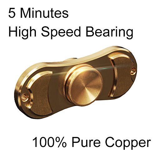 Hand Spinner Gold Metal Brass, GIM Fidget Spinner Gold Toy, Up to 5 Minutes, EDC Focus Toy for Children & Adults (Size L: 3.56 oz)