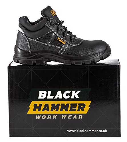 Männer Leder Sicherheitsstiefel wasserdicht S3 Stahlkappe Arbeitsschuhe knöchelhoch 1007 Black Hammer - 6