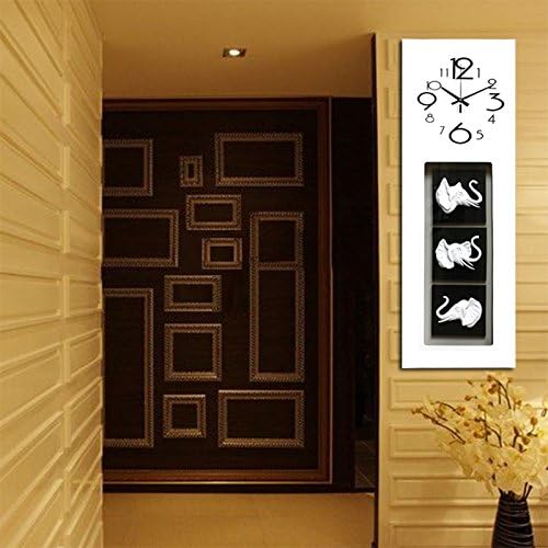 OLILEIO Frameless Painting The Living Room Decoration Wall European Modern Minimalist Atmosphere Background Wall Hanging Horizontal Entrance Meter Box Watch,30*90,Vertical White Elephant (90*30)