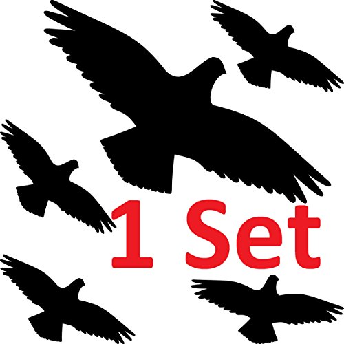 Warnvogel Set Vogel Vögel Warnvögel Silhouette Aufkleber die cut Tattoo Fenster Schutz gegen Vogelschlag Deko Folie (1 Set schwarz)